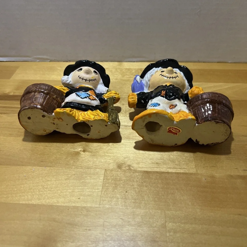 Vintage Pilgrim Scarecrow Candleholders Made By Lego Taiwan